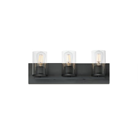 Maxim Lateral 3 Light 20" Wide Vanity Light Black / Clear