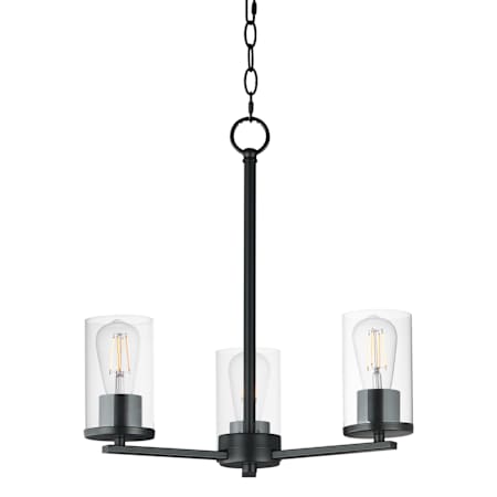 Maxim Lateral 3 Light 18" Wide Chandelier Black / Clear