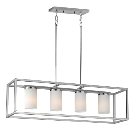 Maxim Lateral 4 Light 36" Wide Pillar Candle Linear Pendant Satin Nickel