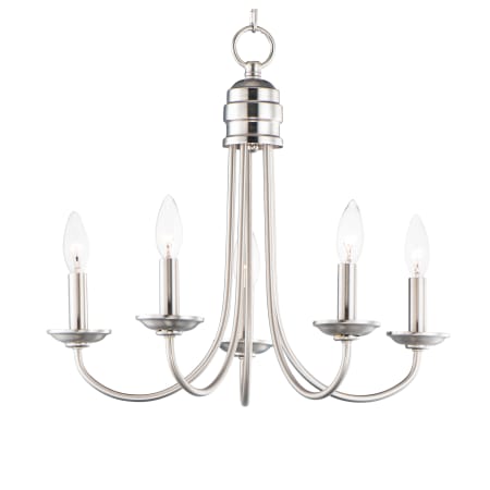 Maxim Logan 5 Light 21" Wide Taper Candle Chandelier Satin Nickel