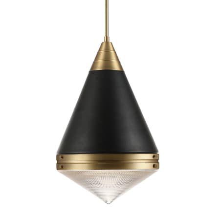 Maxim Hargreaves 14" Wide Pendant Black / Natural Aged Brass