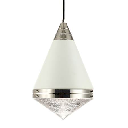 Maxim Hargreaves 14" Wide Pendant White / Polished Nickel