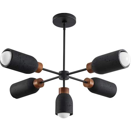 Maxim Pompeii 5 Light 37" Wide Chandelier Lava Black