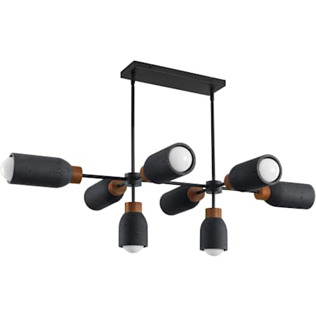 Maxim Pompeii 8 Light 31" Wide Linear Pendant Lava Black