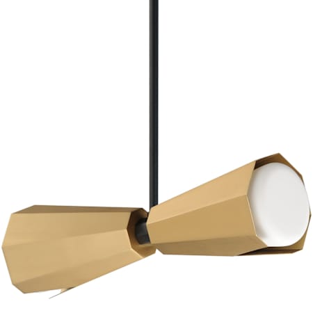 Maxim Rizzo 2 Light 16" Wide Pendant Black / Antique Brass