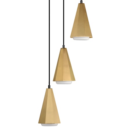 Maxim Rizzo 3 Light 14" Wide Multi Light Pendant Black / Antique Brass