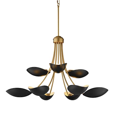Maxim Maris 9 Light 34" Wide Chandelier Black / Natural Aged Brass
