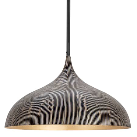 Maxim Fleur 20" Wide Pendant with Hand-Spun Metal Shade Black / Gold