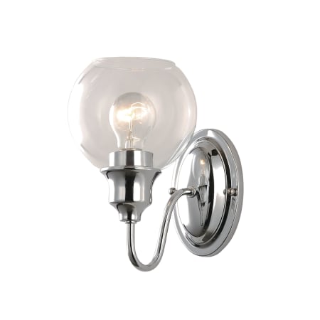 Maxim Ballord Single Light 9" Tall Wall Sconce with Glass Globe Shade Polished Chrome
