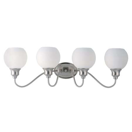 Maxim Ballord 4 Light 31" Wide Bathroom Vanity Light with Glass Globe Shades Satin Nickel