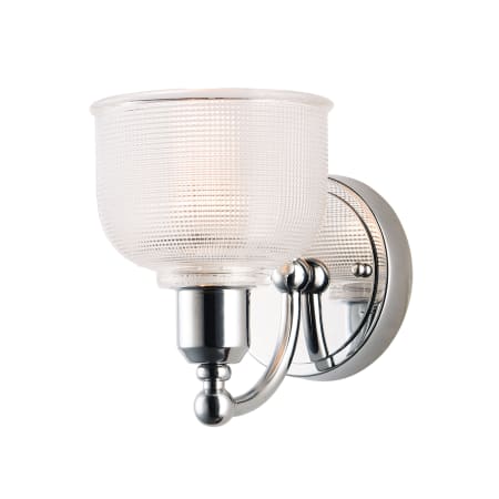 Maxim Hollow Single Light 8" Tall Wall Sconce with Glass Bell Shade Polished Chrome