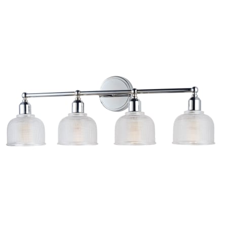 Maxim Hollow 4 Light 31" Wide Bathroom Vanity Light with Glass Bell Shades Polished Chrome