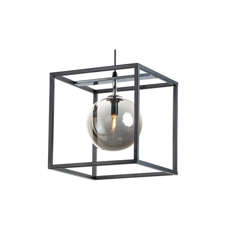 Maxim Fluid 12" Wide LED Pendant with Grey Shade Black / Polished Chrome