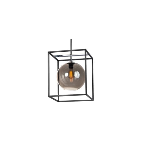 Maxim Fluid 15" Wide LED Pendant with Grey Shade Black / Polished Chrome