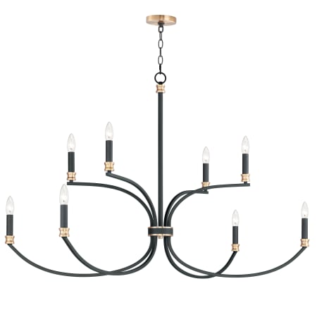 Maxim Charlton 8 Light 48" Wide Taper Candle Style Chandelier Black / Antique Brass