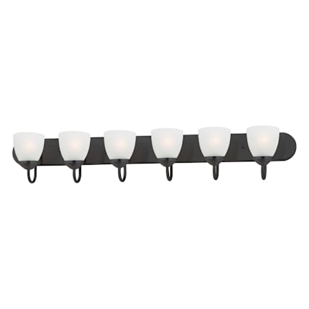 Maxim Axis 6 Light 48" Wide Vanity Light Black