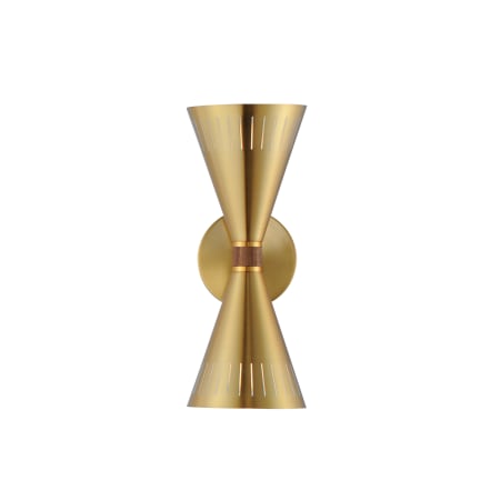 Maxim Helsinki 2 Light 14" Tall Wall Sconce Natural Aged Brass