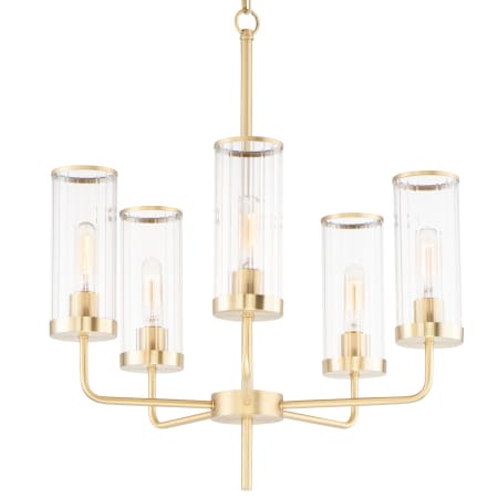 Maxim Crosby 5 Light 24" Wide Pillar Candle Chandelier Satin Brass