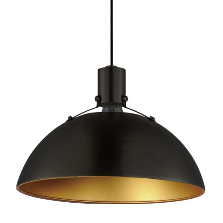 Maxim Dawn 15" Wide Pendant Antique Brass / Black