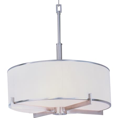 Maxim 4 Light 22" Wide Pendant from the Nexus Collection Satin Nickel / White Fabric Shade
