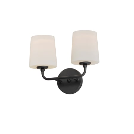 Maxim Bristol 2 Light 10" Tall Bathroom Sconce with Frosted Glass Shades Black