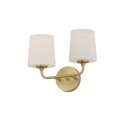 Maxim Bristol 2 Light 10" Tall Bathroom Sconce with Frosted Glass Shades Satin Brass