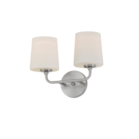 Maxim Bristol 2 Light 10" Tall Bathroom Sconce with Frosted Glass Shades Satin Nickel