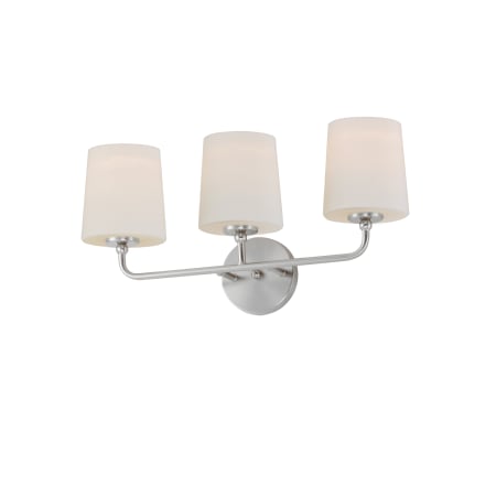 Maxim Bristol 3 Light 21" Wide Vanity Light with Frosted Glass Shades Satin Nickel