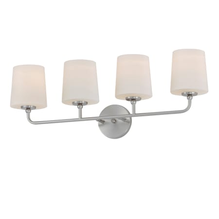 Maxim Bristol 4 Light 29" Wide Vanity Light with Frosted Glass Shades Satin Nickel