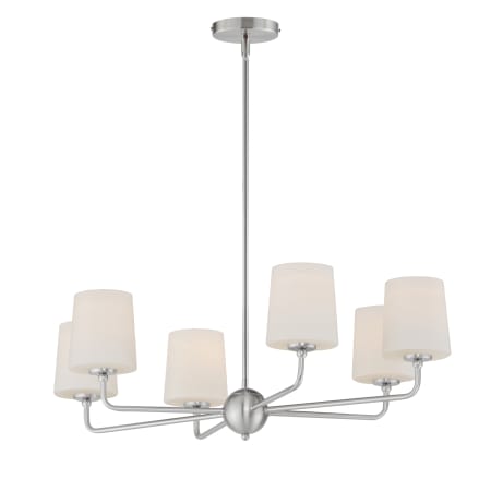 Maxim Bristol 6 Light 34" Wide Chandelier Satin Nickel