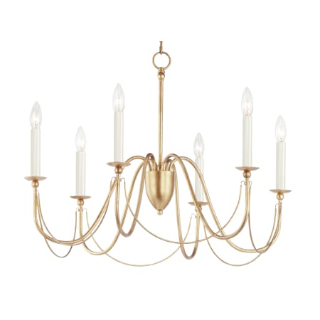 Maxim Plumette 6 Light 28" Wide Taper Candle Chandelier Gold Leaf
