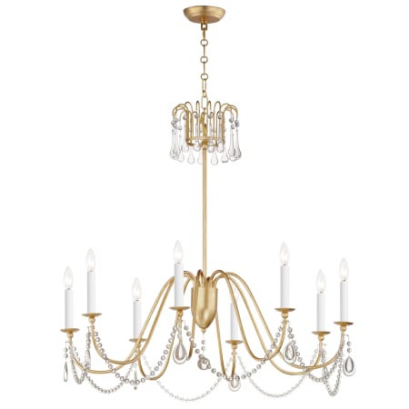 Maxim Plumette 8 Light 36" Wide Crystal Candle Style Chandelier Gold Leaf