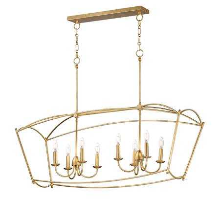 Maxim Plumette 8 Light 48" Wide Taper Candle Style Chandelier Gold Leaf