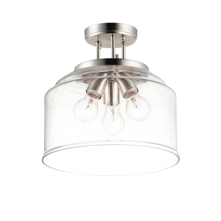 Maxim Acadia 3 Light 13" Wide Semi-Flush Drum Ceiling Fixture / Converts to Pendant Satin Nickel