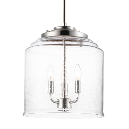 Maxim Acadia 3 Light 14" Wide Taper Candle Pendant Satin Nickel