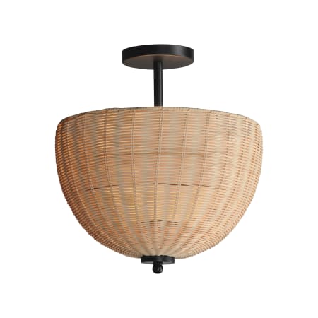 Maxim Maldives 2 Light 15" Wide Semi-Flush Bowl Ceiling Fixture Black