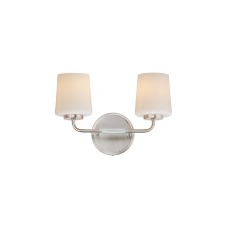 Maxim Durham 2 Light 14" Wide Vanity Light Satin Nickel / White