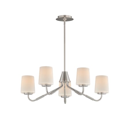Maxim Durham 5 Light 26" Wide Chandelier Satin Nickel / White
