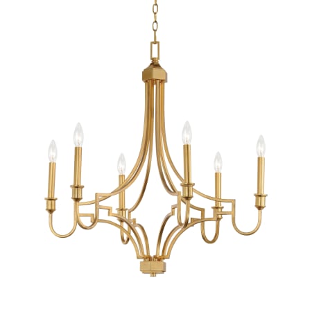 Maxim Normandy 6 Light 29" Wide Taper Candle Style Chandelier Gold Leaf