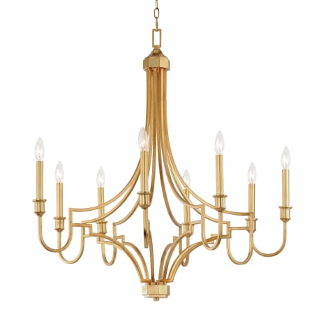 Maxim Normandy 8 Light 34" Wide Taper Candle Style Chandelier Gold Leaf