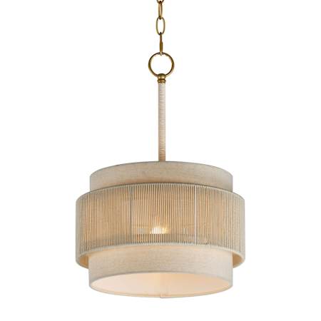 Maxim Seacliff 14" 1 Light Wide Pendant Natural Aged Brass