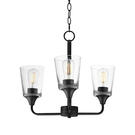 Maxim Hudson 3 Light 20" Wide Chandelier Black / Clear