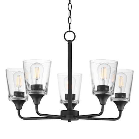 Maxim Hudson 24" Wide 5 Light Chandelier Black / Clear