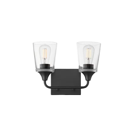 Maxim Hudson 2 Light 13" Wide Vanity Light Black / Clear