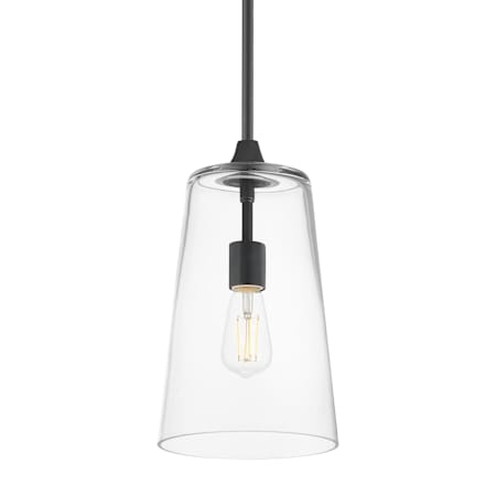 Maxim Hudson 8" Wide Mini Pendant Black / Clear