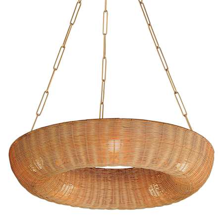 Maxim Bower 5 Light 30" Wide Pendant Natural Aged Brass / Natural