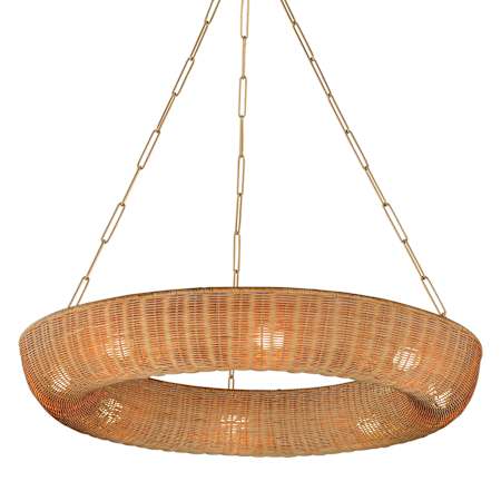 Maxim Bower 8 Light 40" Wide Pendant Natural Aged Brass / Natural
