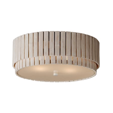 Maxim Satori 2 Light 16" Wide Flush Mount Drum Ceiling Fixture Ecru / Whitewashed