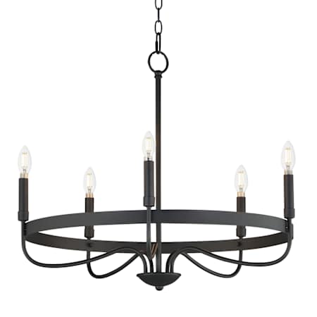 Maxim Frankie 5 Light 26" Wide Taper Candle Style Chandelier Black