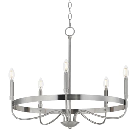 Maxim Frankie 5 Light 26" Wide Taper Candle Style Chandelier Satin Nickel